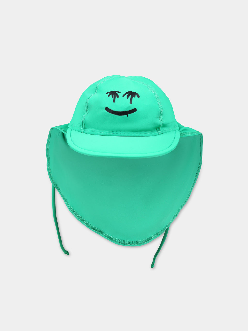 Green hat for kids with smiley
